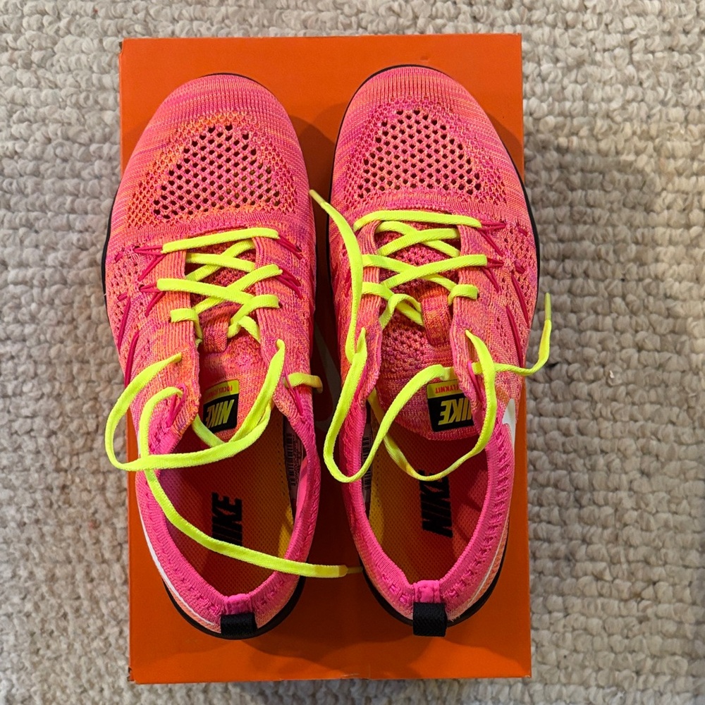 Nike Bright Pink and Neon Yellow Sneakers